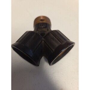 Vintage Antique Eagle Bakalite Double Light Socket Adapter 680w 250v Brown